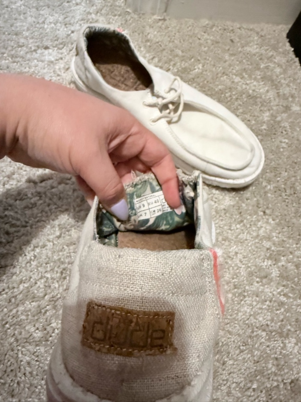 Hey Dude Women's White Canvas Slip-On Loafers